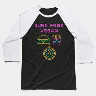 Junk Food Vegan Baseball T-Shirt